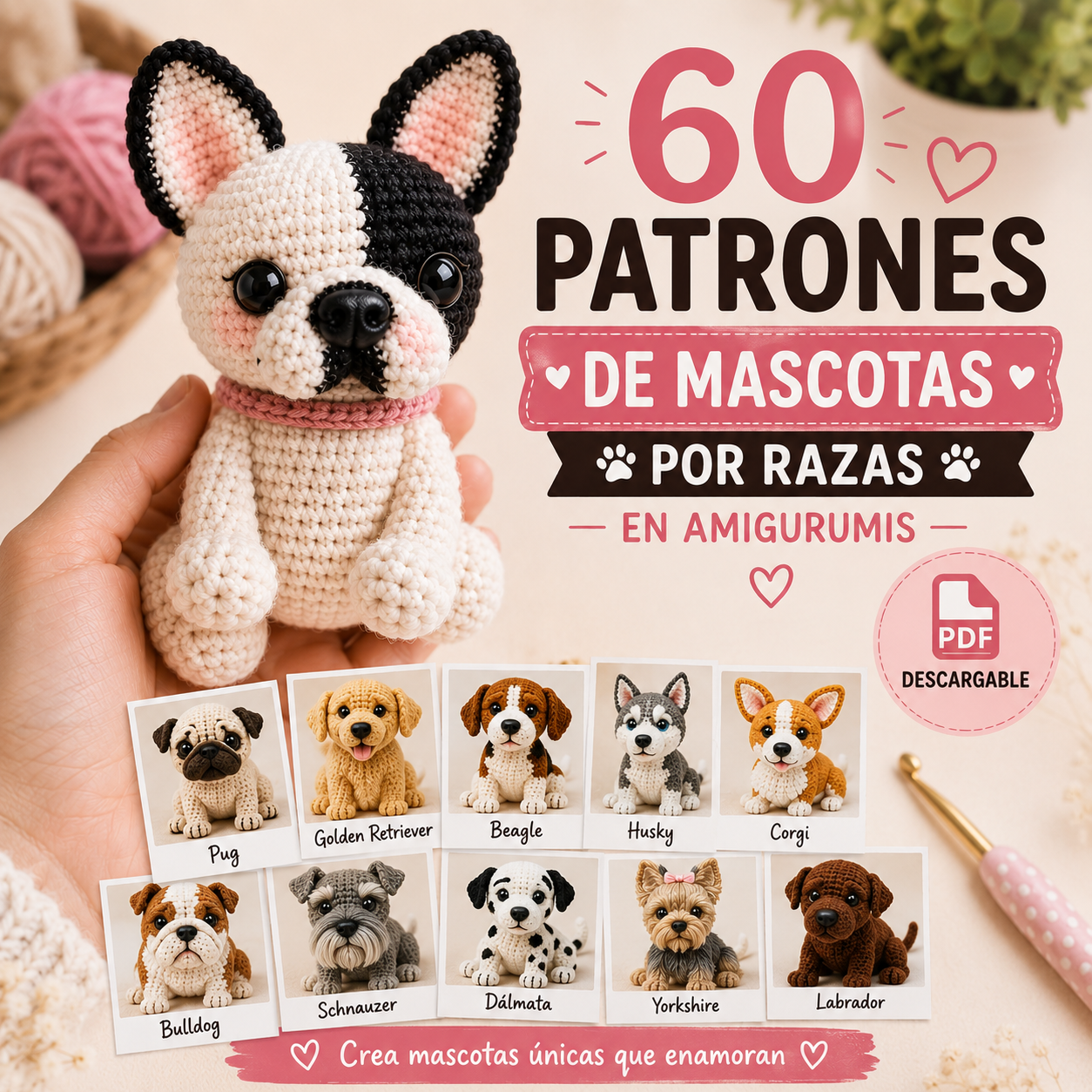 PELUDITOS QUE ENAMORAN - 60 PATRONES DE MASCOTAS